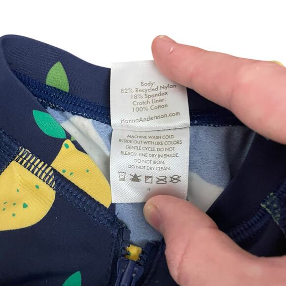 Hanna Andersson Lemon Print Zip Rashguard Swimsuit 18–24M UPF 50+ One Piece - Picture 11 of 11